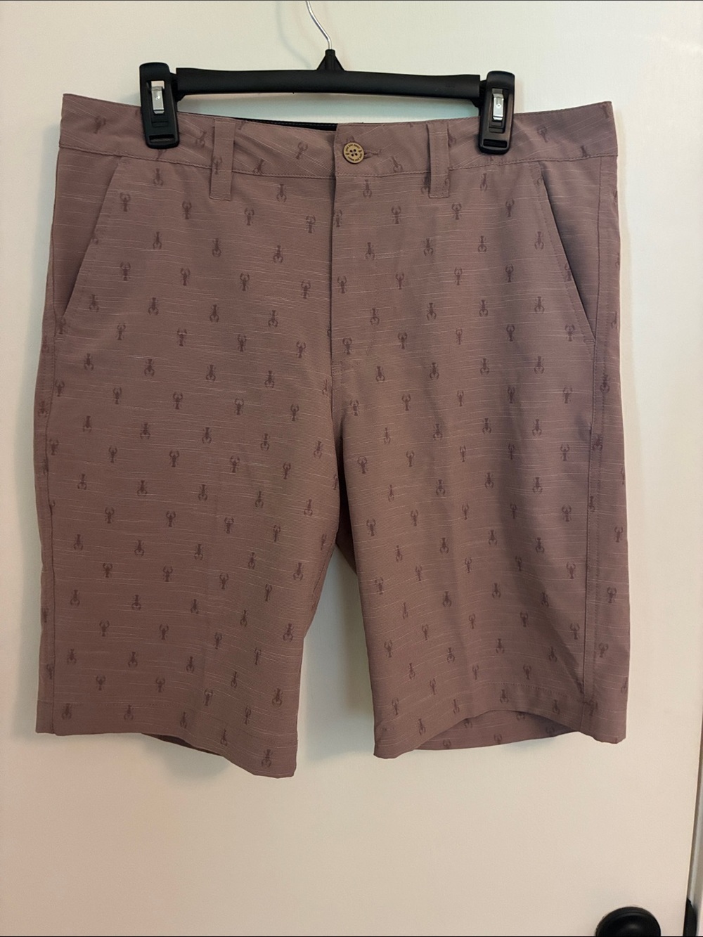 OneDayAway mens Hybrid Stretch shorts brown lobster athletic 34